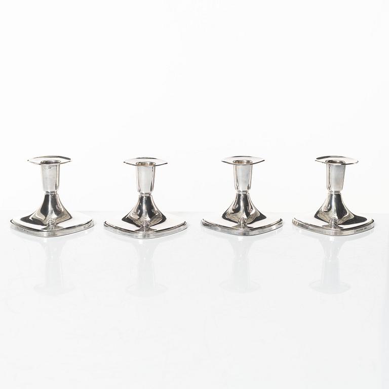 Tore Eldh, four silver candlesticks, K&EC/Ceson, Gothenburg, 1967-80.