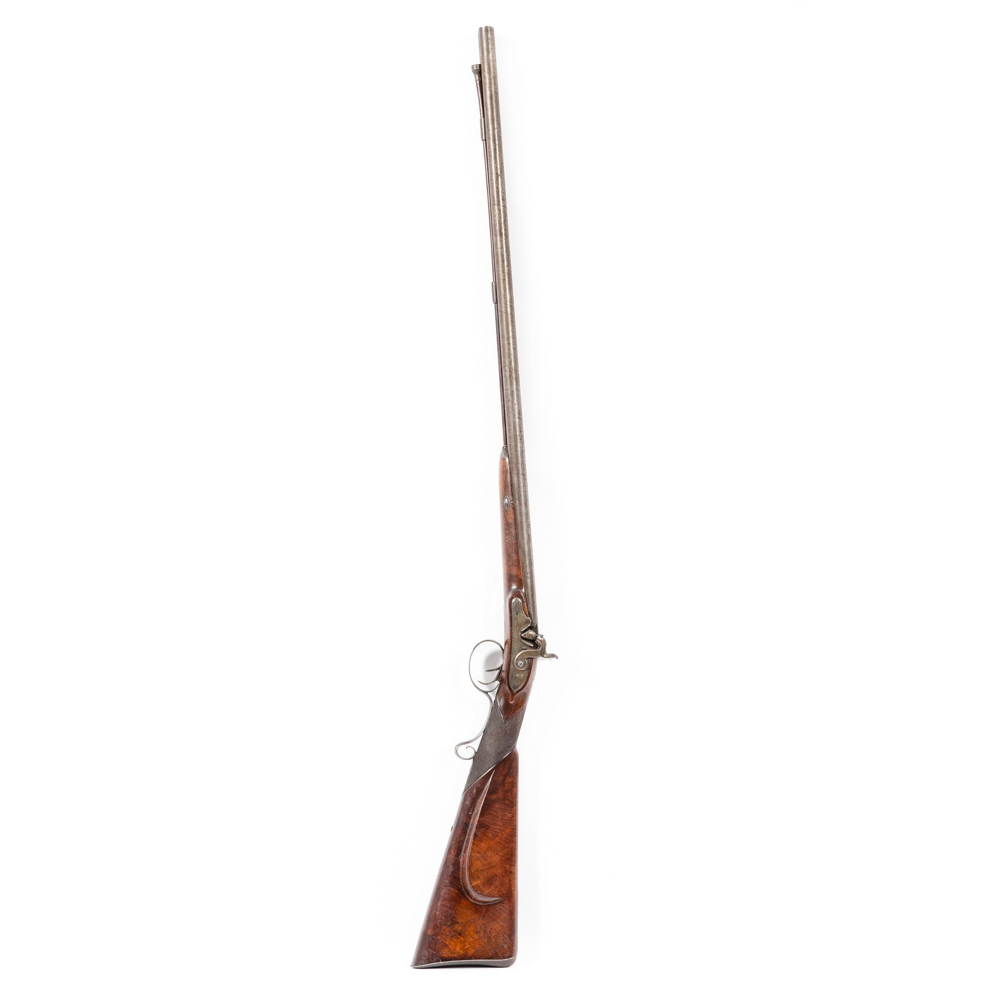 Shot gun pecussion lock, Durs Egg London, early 19th century, a gift certificate accompanies.