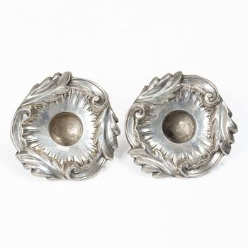Otto Lindeberg, candle sconces, a pair, silver, Stockholm 1866.