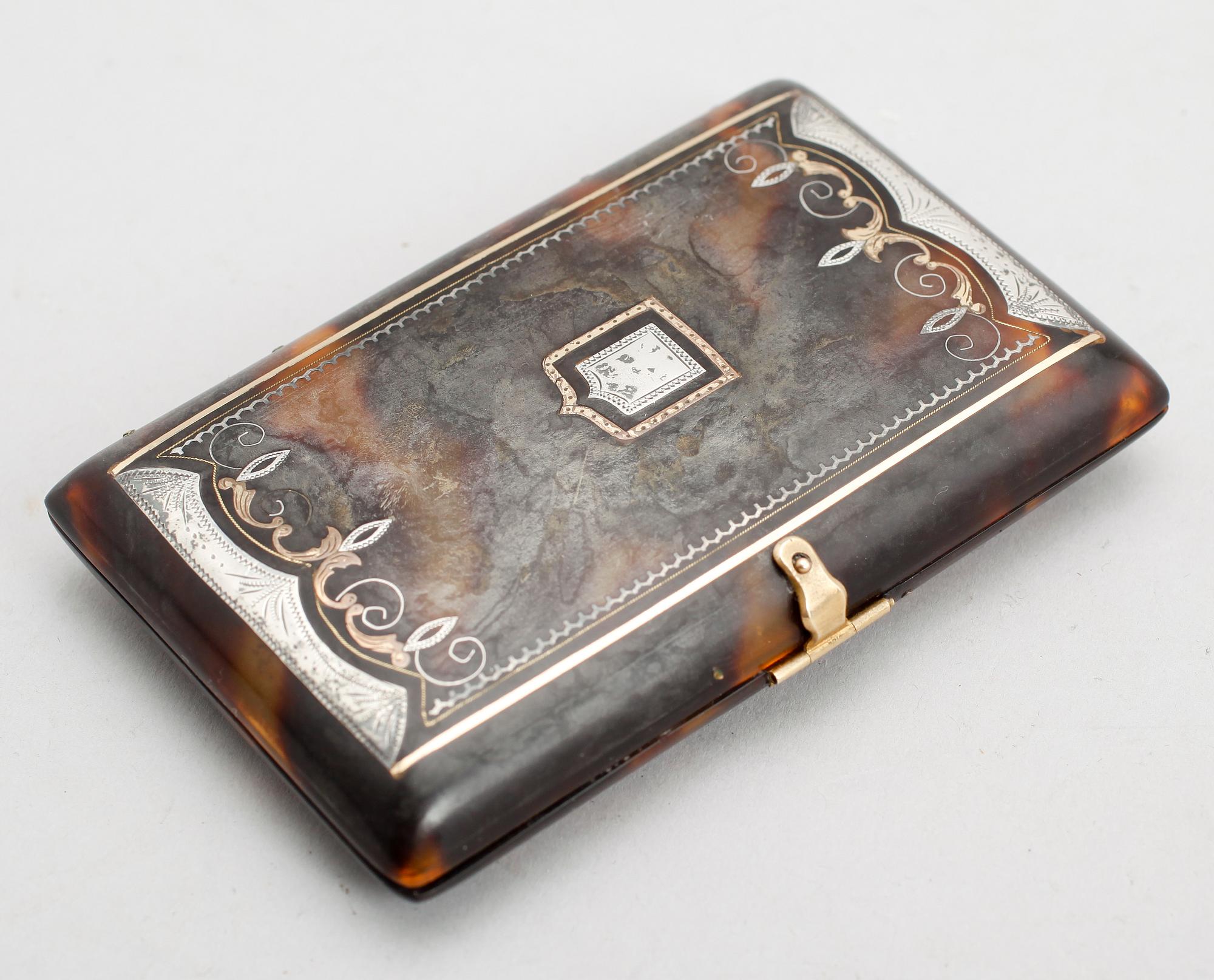 CIGARETTETUI, sköldpadd, sekelskiftet 1900.