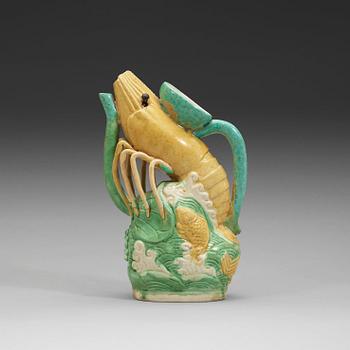 129. A bisquit langouste wine ewer, Ming dynasty, Wanli (1368-1644).