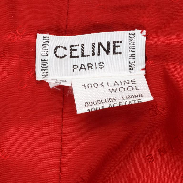 CÉLINE, a red woolblend skirt, size 46.