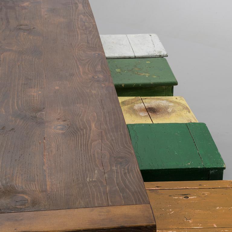 MATBORD med PALLAR 10 st, modern tillverkning.