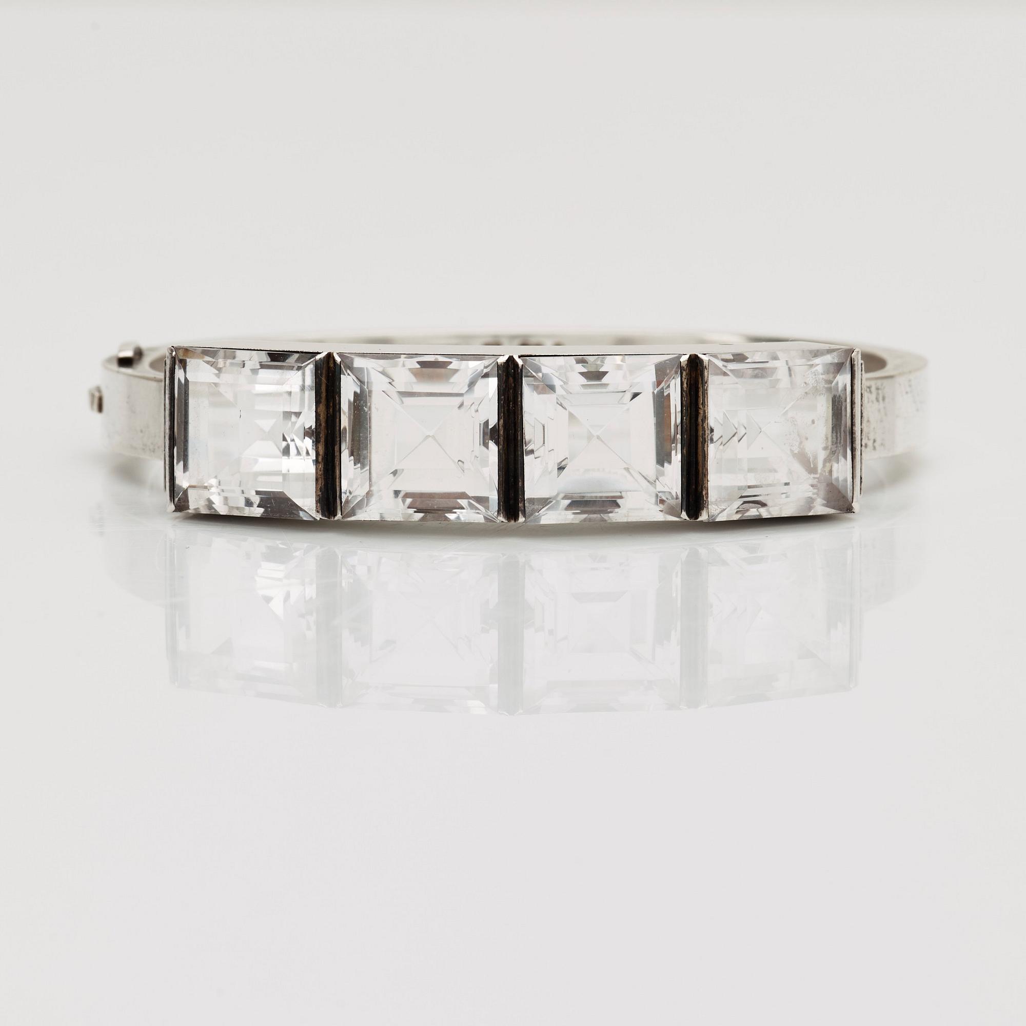 Wiwen Nilsson, armband, Lund 1939, sterling med bergkristall.