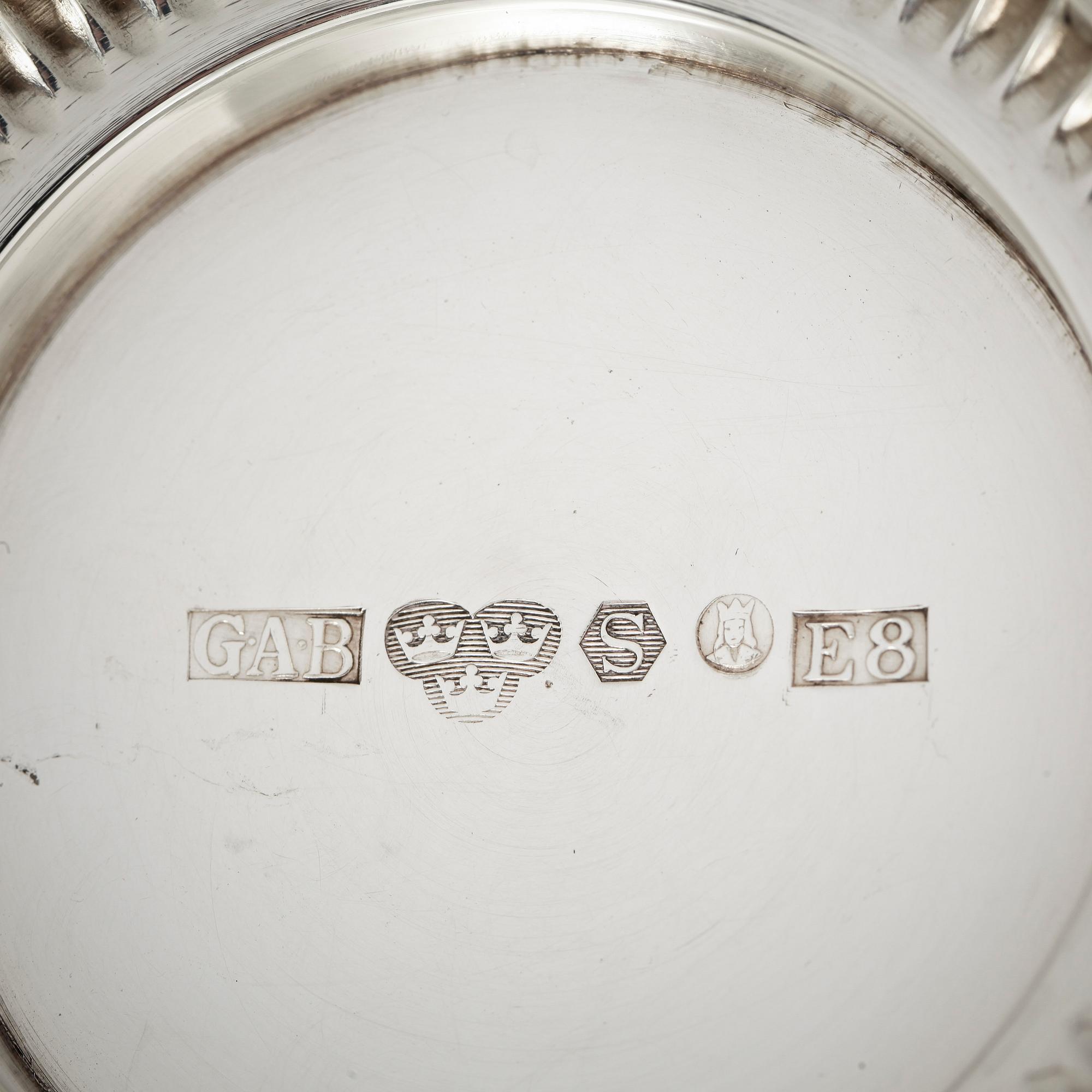 BÄGARE, silver, GAB, Stockholm, 1931, vikt 469g.