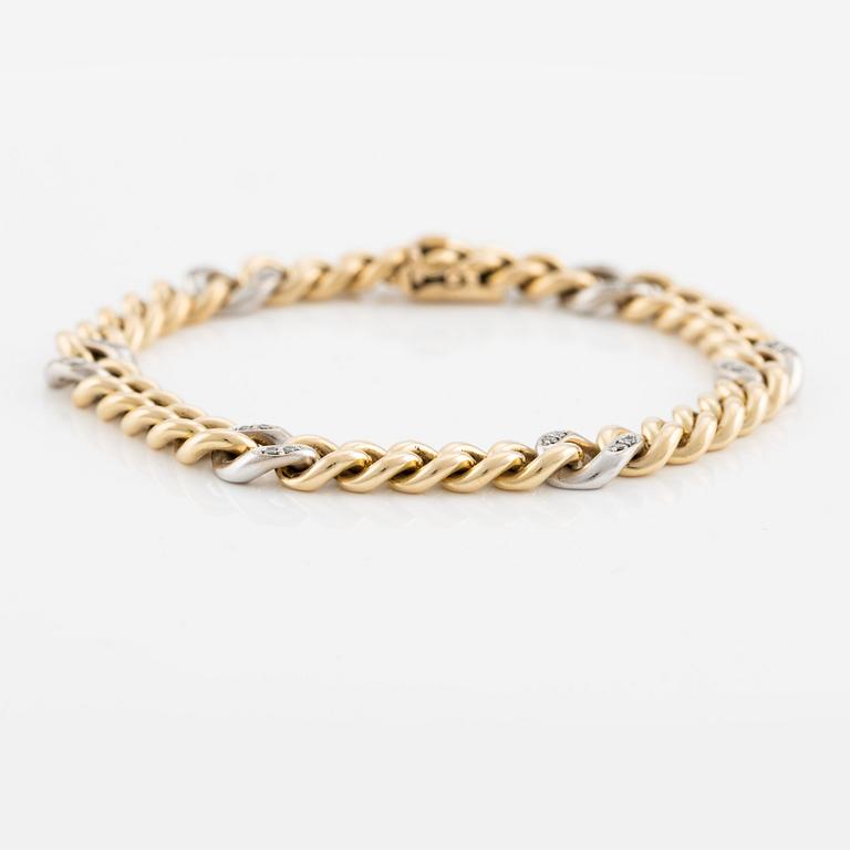 Bracelet in 18K gold and white gold with round brilliant-cut diamonds, JE Hellströmer.