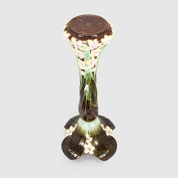 Flower pedestal, majolica, early 20th century.