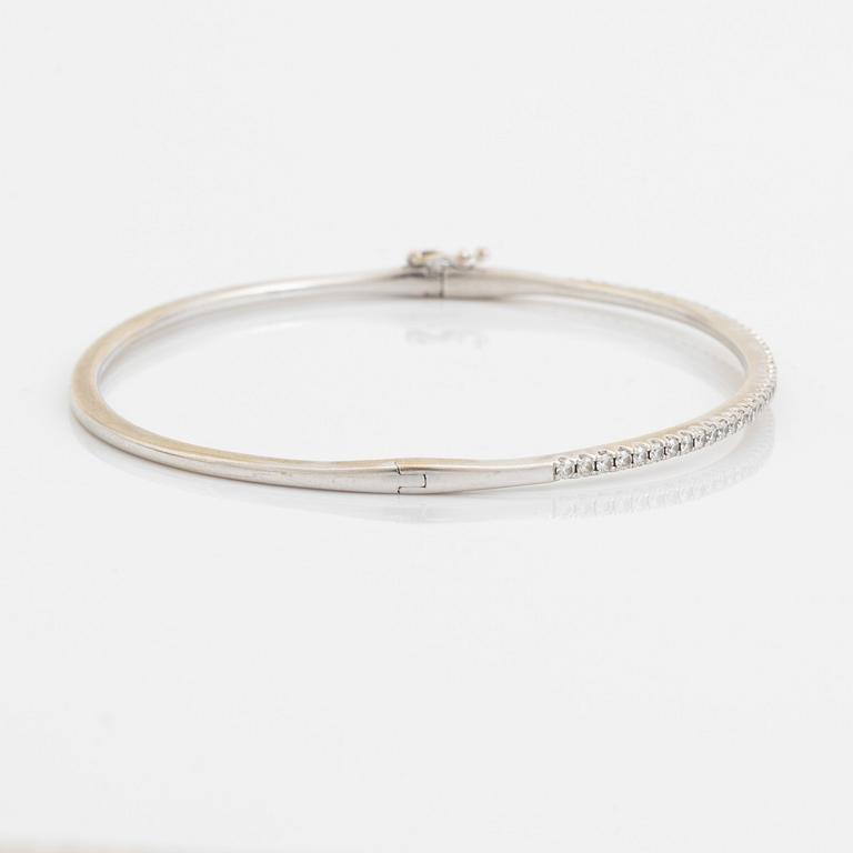 Brilliant cut diamond bangle.