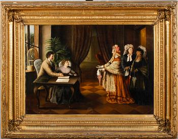 OKÄND KONSTNÄR, olja på duk, signerad E. Sauer, 1800-tal.