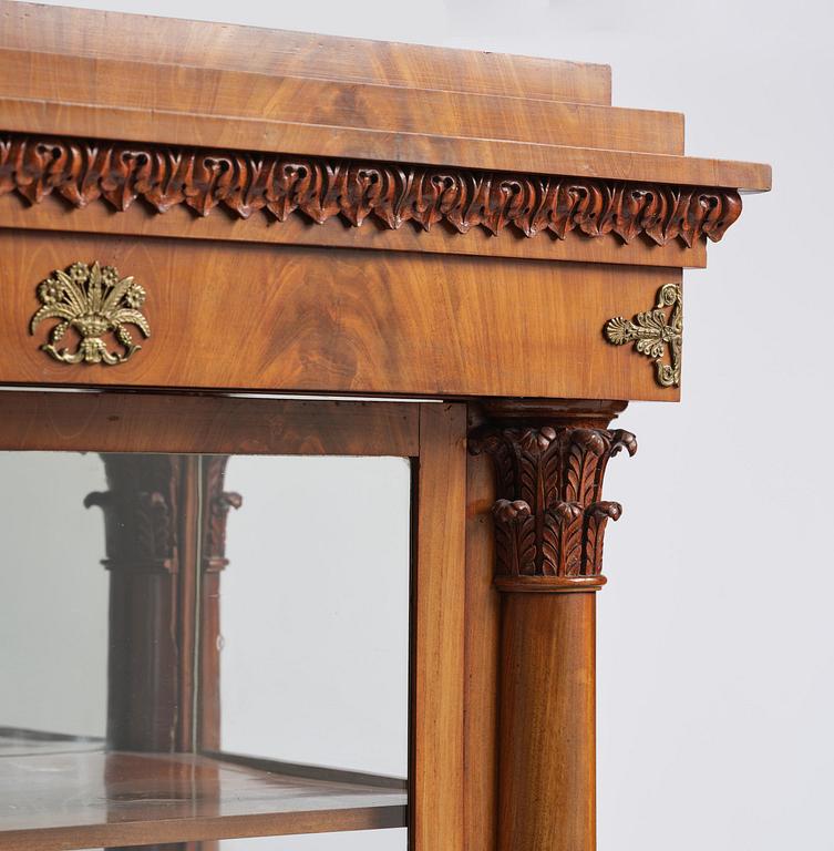 A Swedish Empire mahogany bibliothèque, ca 1830.