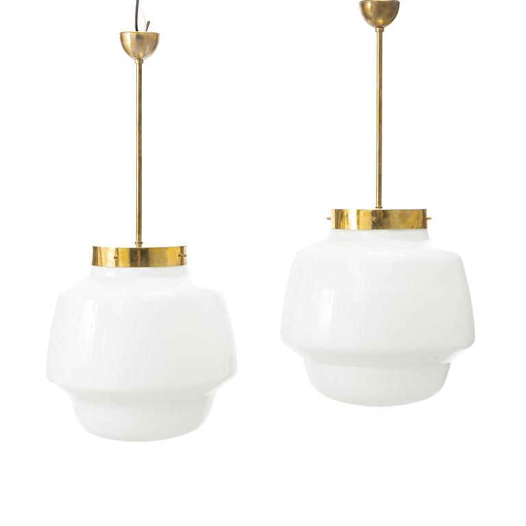 A pair of Swedish Modern ceiling lamps, Sweden, mid20th century.