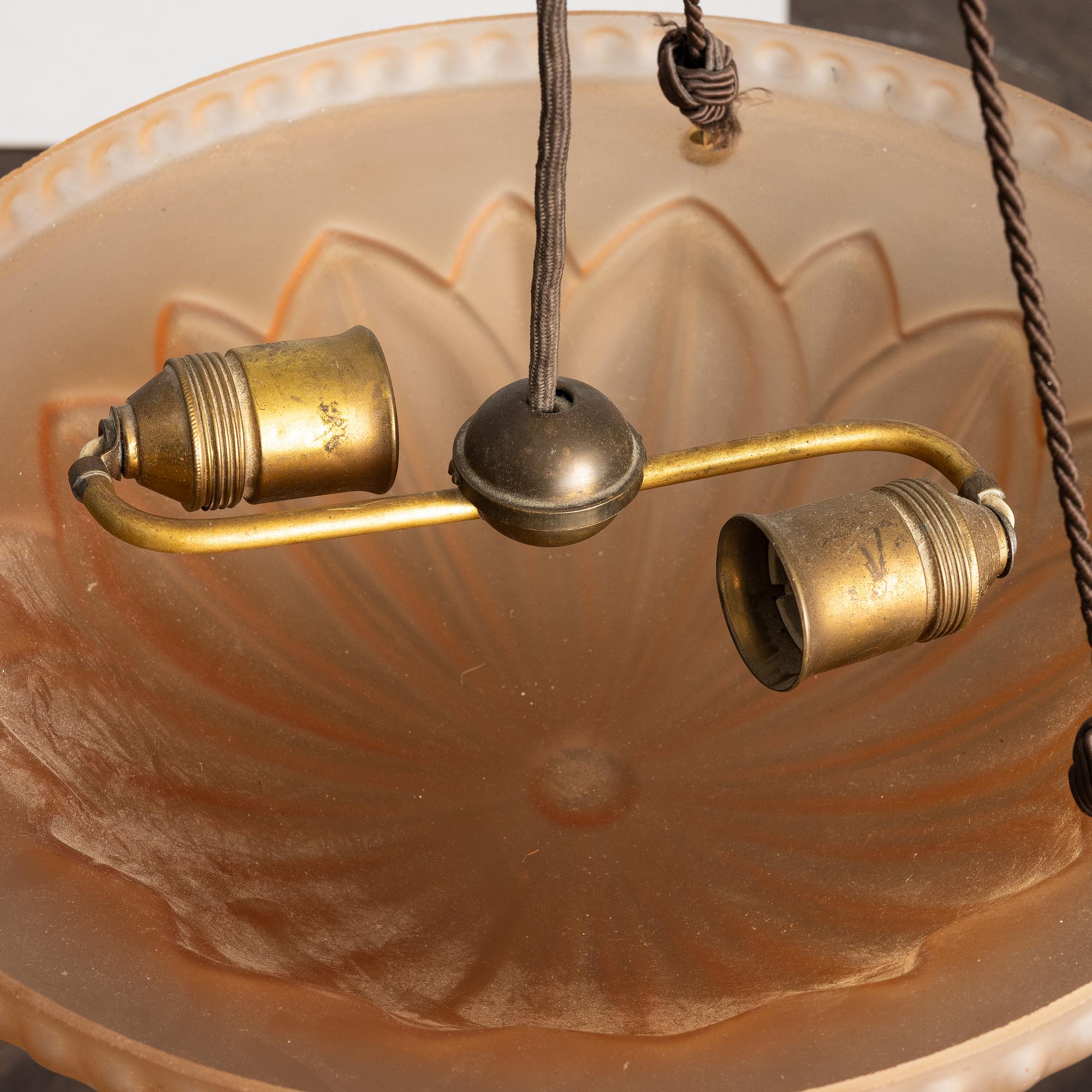 Harald Notini, a ceiling lamp model "10074", Arvid Böhlmarks Lampfabrik, Stockholm, 1930s.
