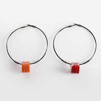 Siv Lagerström, two necklaces in silver and acrylic plastic.