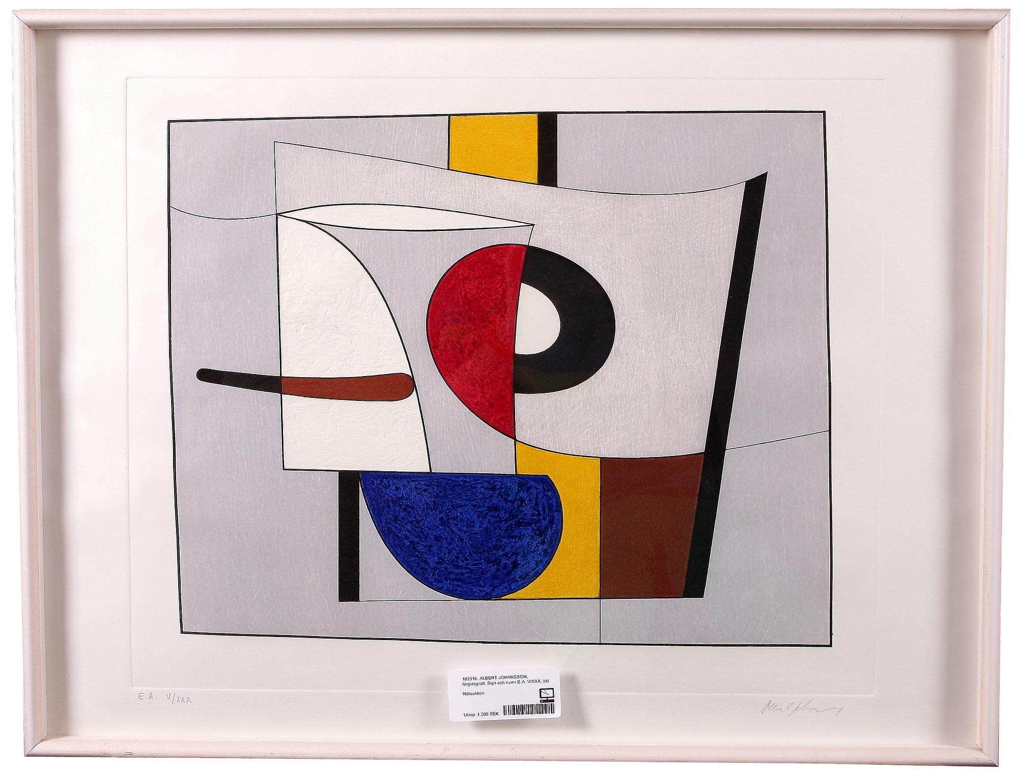 ALBERT JOHANSSON, färglitografi. Sign och numr E.A. V/XXX,