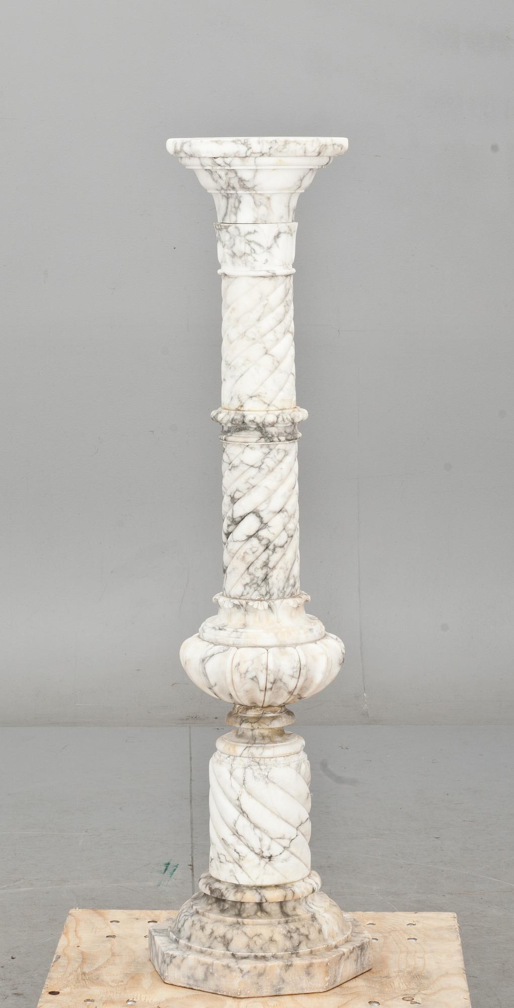 PIEDESTAL, alabaster, 1900-tal.
