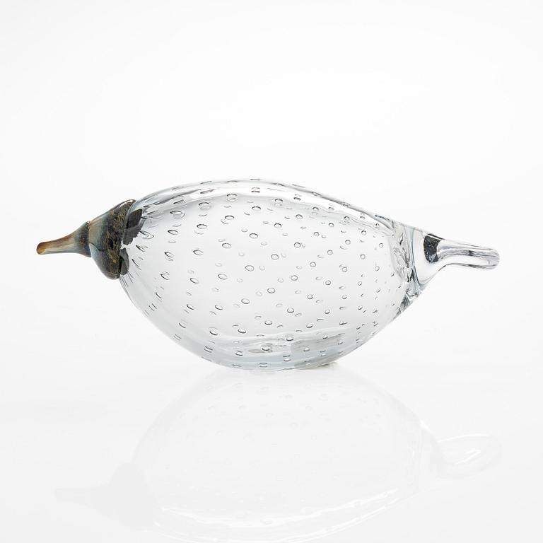 Oiva Toikka, a 'Pearl' glass bird, signed O. Toikka Iittala.