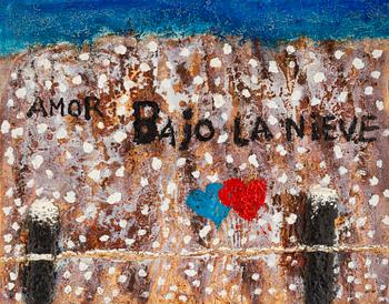 VICTOR MIRA, olja/blandteknik på duk, signerad. Signerad och daterad 1986-87  a tergo.