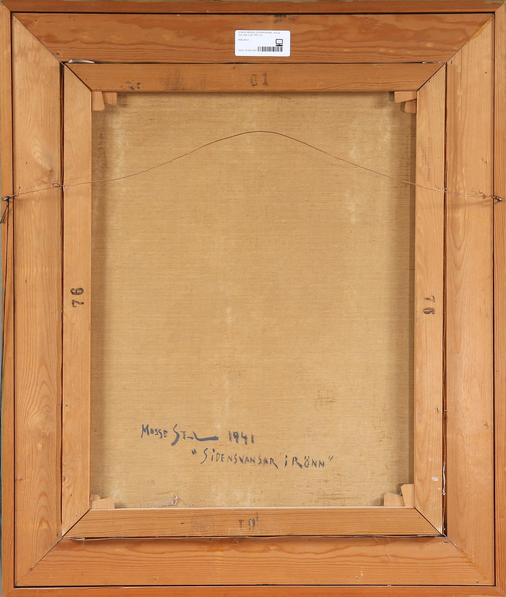 MOSSE STOOPENDAAL, olja på duk, sign o dat 1941.