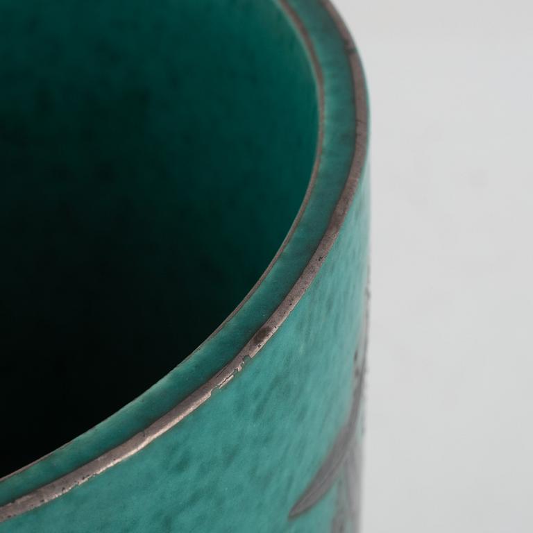 Wilhelm Kåge, vase, stoneware, "Argenta", Gustavsberg, 1932.