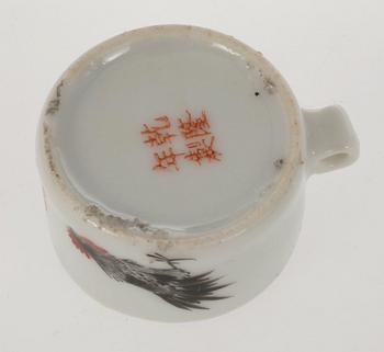 PARTI SKÅLAR samt FÅGELSKÅLAR, 5+15 st, porslin. Kina Republik (1912-1949).