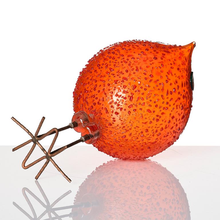 Alessandro Pianon, 'Pulcino', a glass sculpture of a bird, Vistosi, Murano, Italy 1960s.