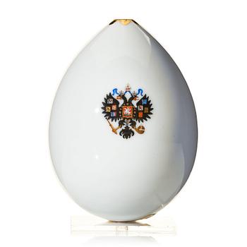 356. A Russian porcelain Ester egg, Imperial porcelain manufactory, 19th Century.