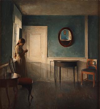 873. Peter Ilsted, Interior with Woman by the Window.