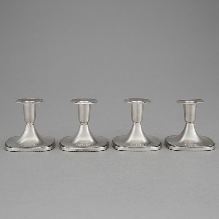 LJUSSTAKAR, 4 st, silver. Tore Eldh, Ceson, Göteborg, 1992.