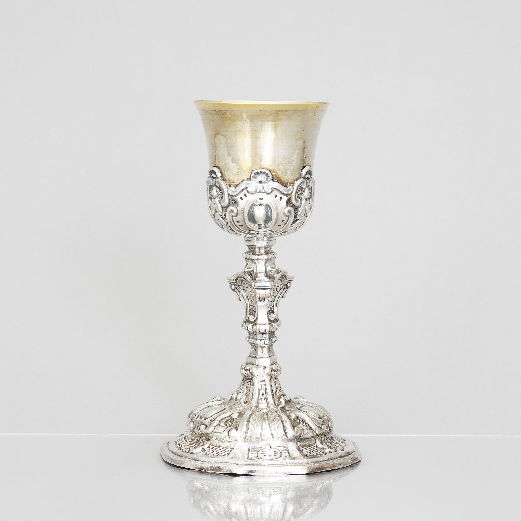A 17th century parcel-gilt silver cup, possibly Rome.