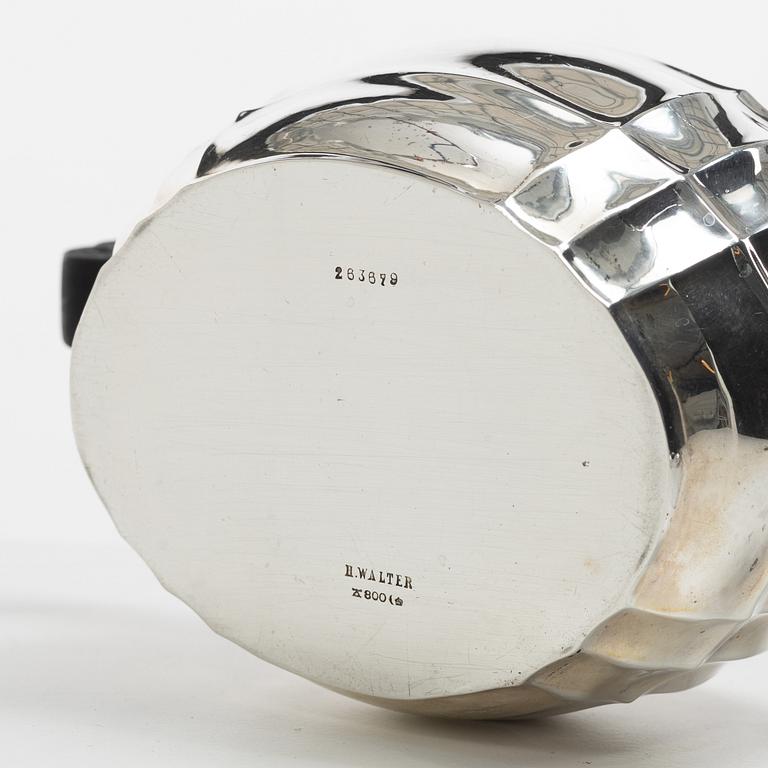 Coffee service, 5 pieces, silver, Hermann Walter, Germany, first half of the 20th century.