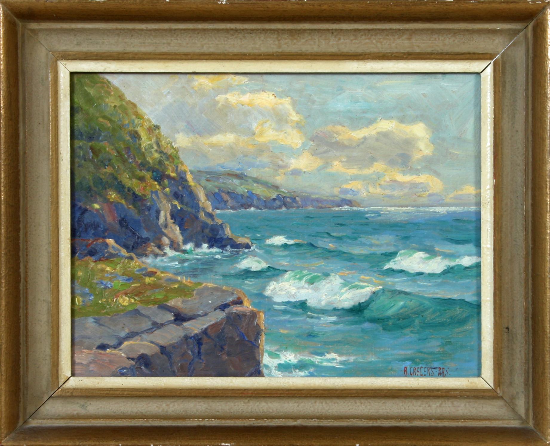 ALFRED GREGERS-RASMUSSEN, olja på pannå, sign.