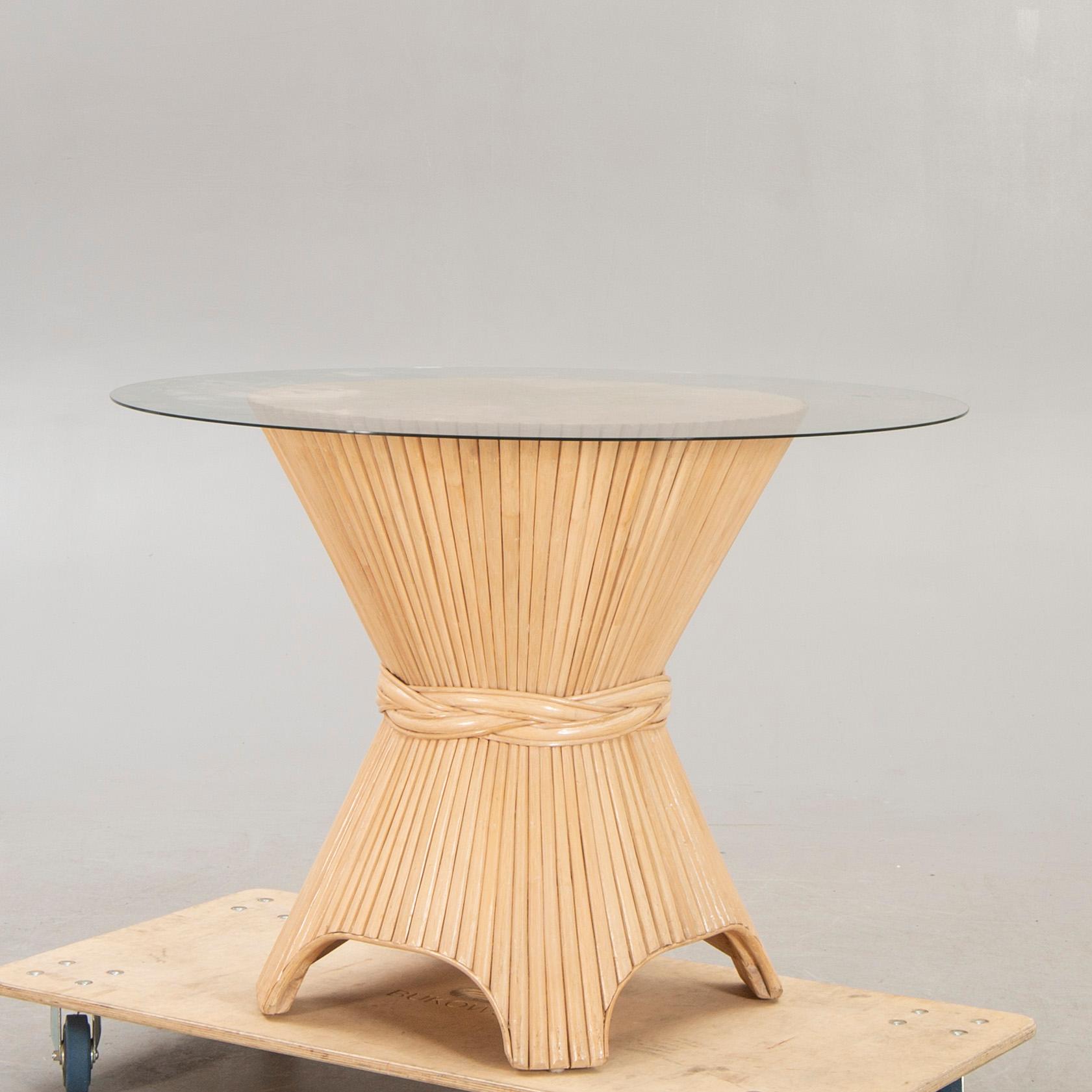A bamboo dining table ascribed John Mcguire, 1970s.