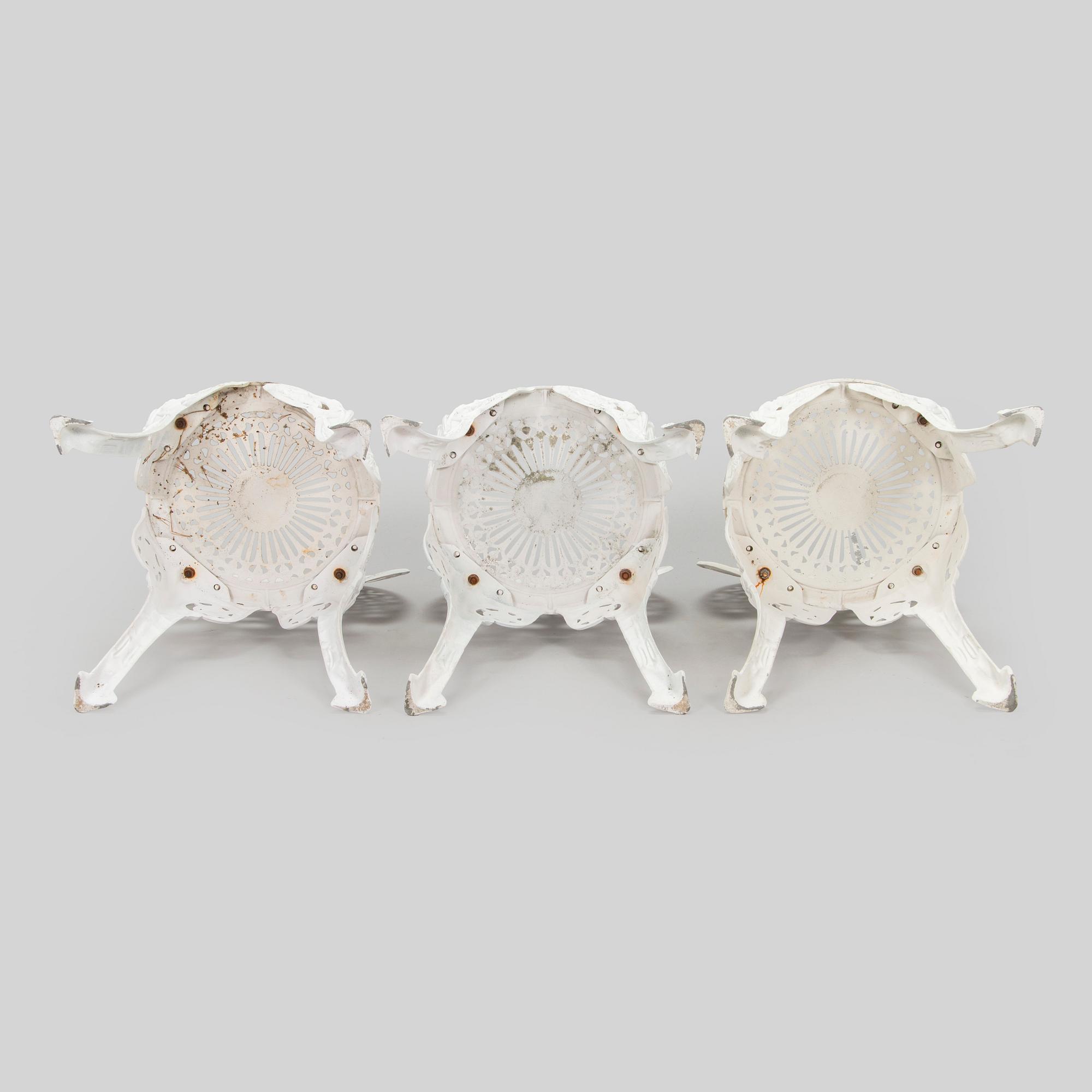 Three garden chairs, second half of the 20th century.