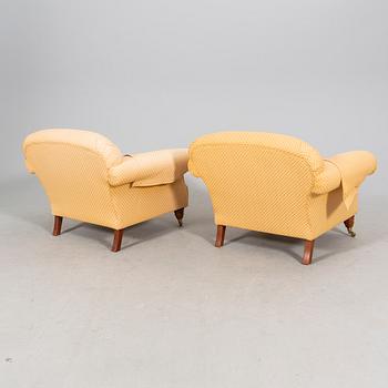 A pair of easy chairs mid 1900s/later part.