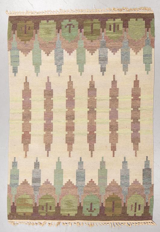 Judith Johansson, a carpet, "Hallandsåsen", flat weave, ca 245,5 x 171 cm, signed JJ.