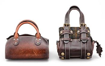 HANDVÄSKOR, 2 st, Dsquared, 2000-tal.