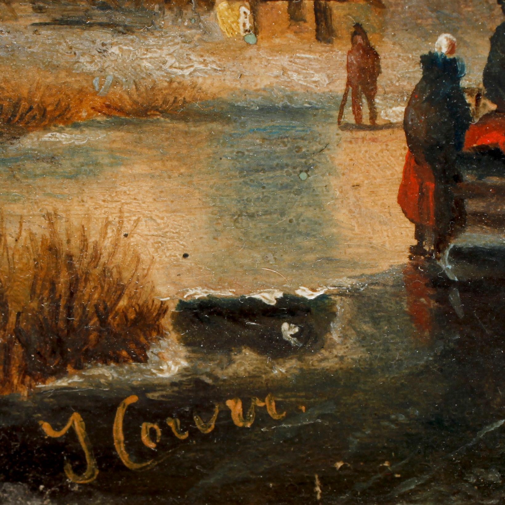 OKÄND KONSTNÄR, olja på på pannå, 1800-tal, bär sign. Trol. Holland.