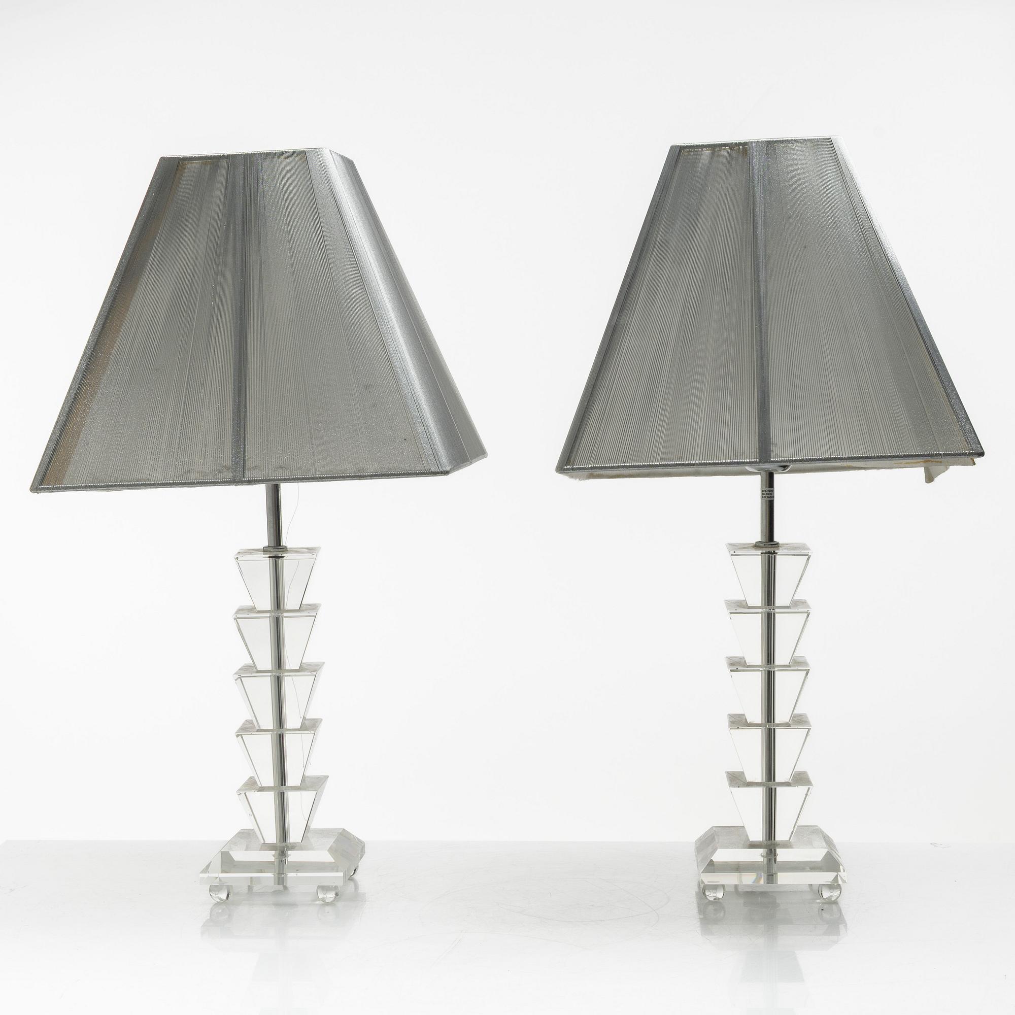 A pair of table lamps, second half of the 20th century.