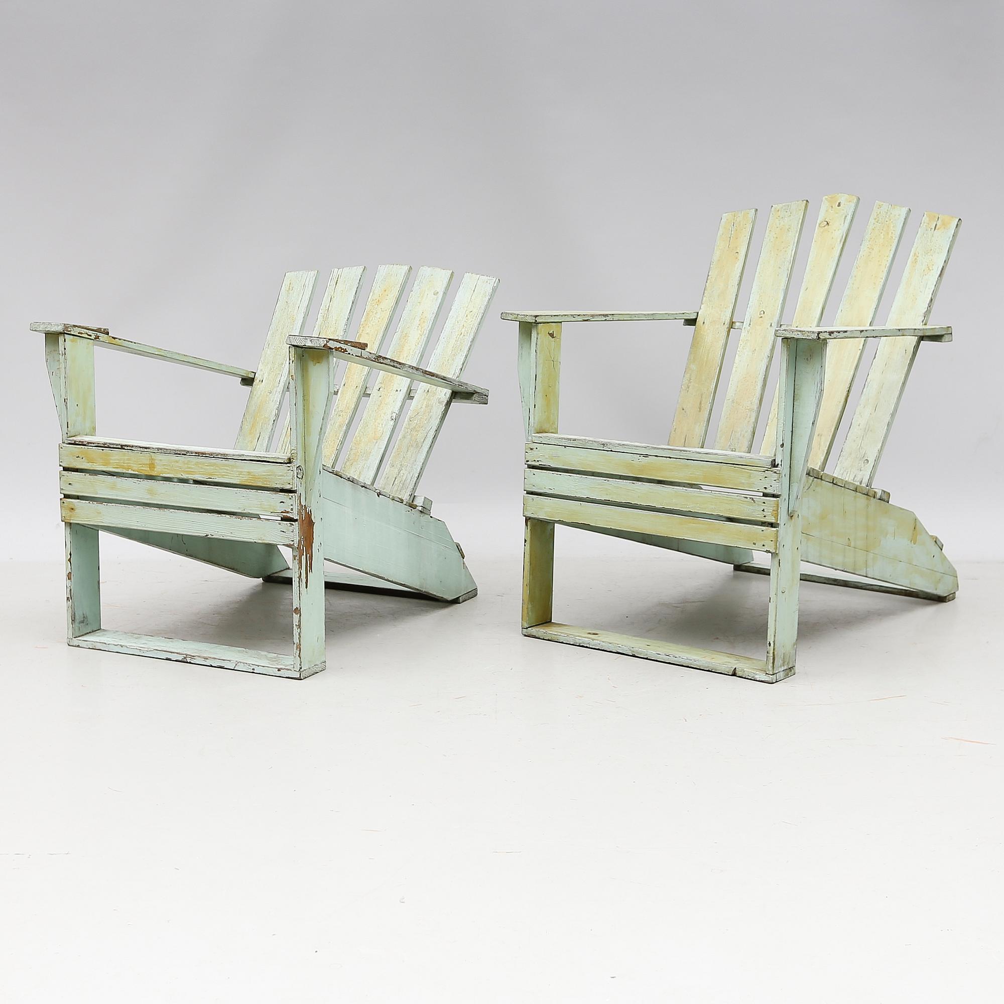 TRÄDGÅRDSSTOLAR, 1 par, 1900-talets mitt.