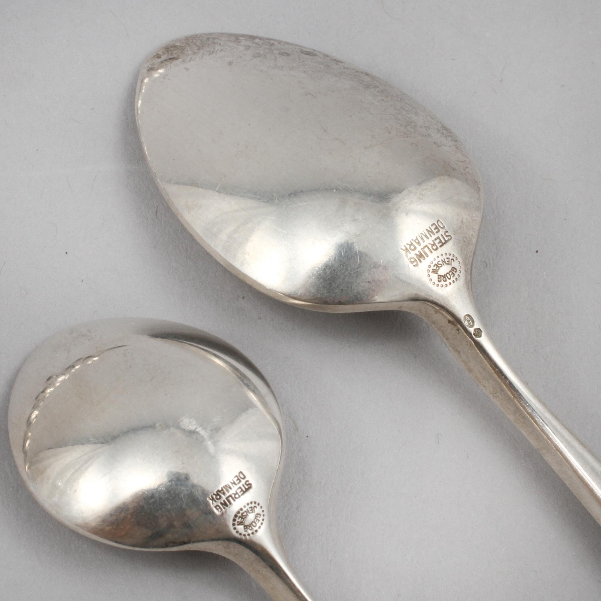 SKEDAR, 25 st, silver, Georg Jensen, Danmark, 1900-tal, vikt 288 g.