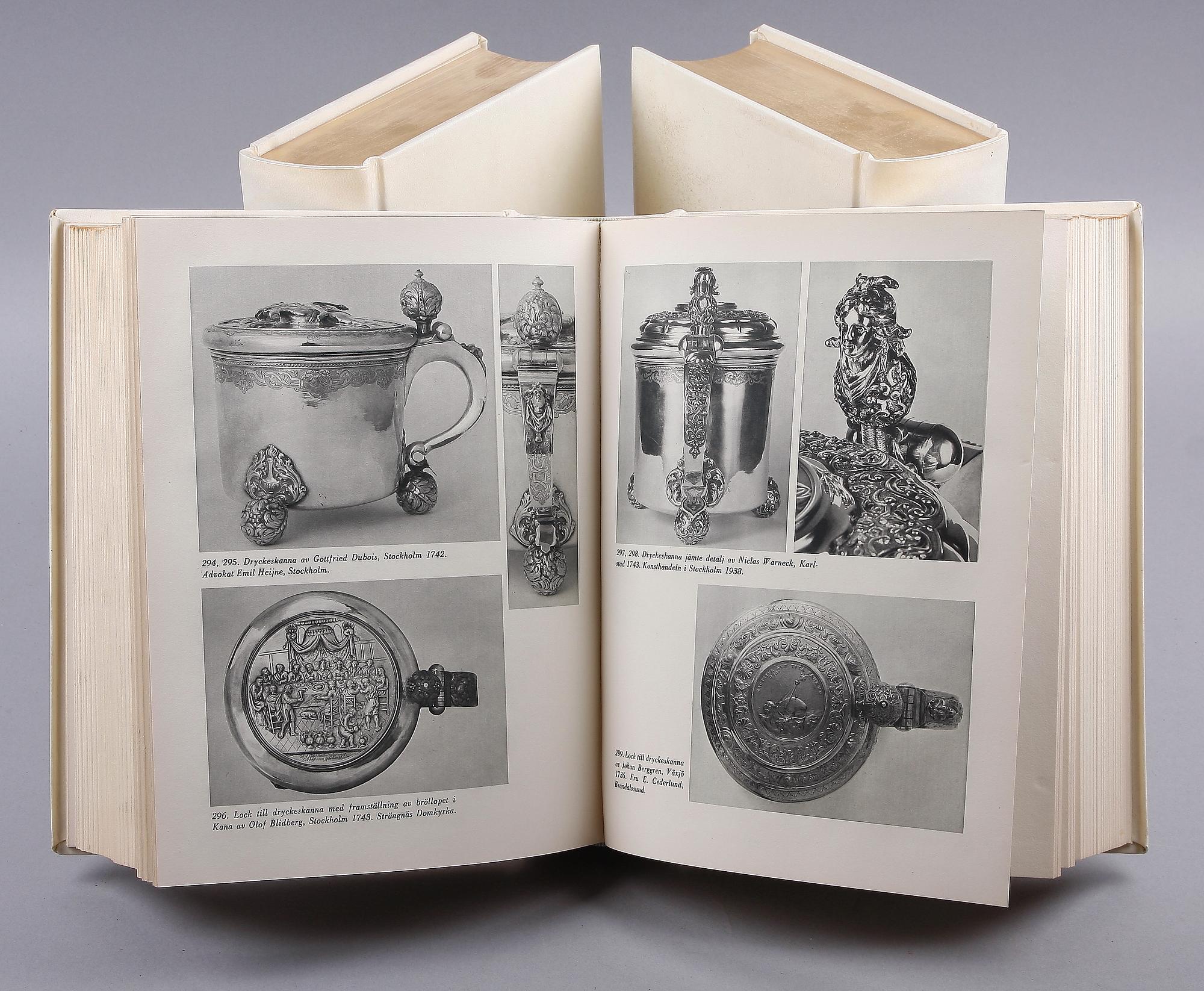 BÖCKER, 3 band, "Svenskt silversmide 1520-1850", Nordisk Rotogravyr, Stockholm, 1940-45.