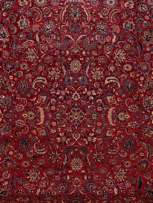 A CARPET, Mashad, signed, ca 405 x 300 cm.