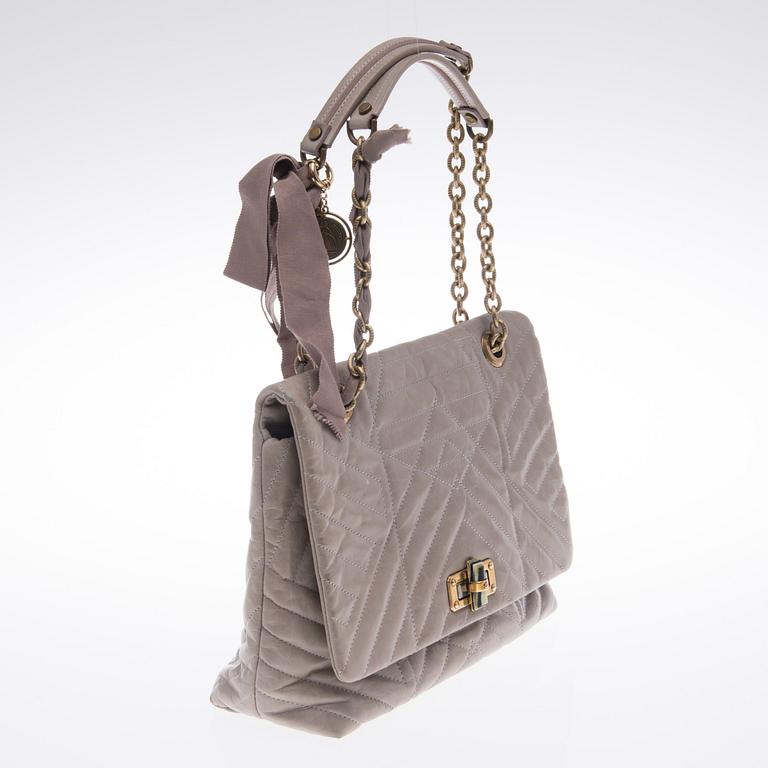 A LANVIN HAPPY MEDIUM QUILTED LEATHER SHOULDER BAG.