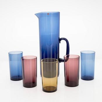 Timo Sarpaneva, a 13-piece set of juice glasses and jug, i-series, Iittala early 1960s.