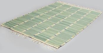 Barbro Nilsson, a carpet, "Falurutan grön, Alice", flat weave, ca 218 x 146,5-150,5 cm, signed AB MMF BN.