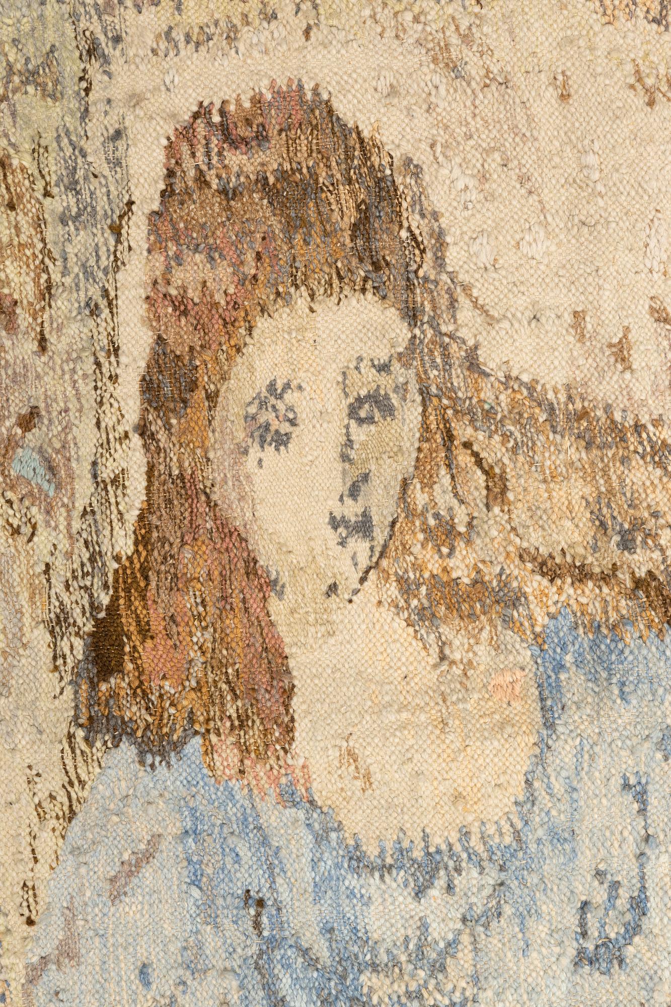 Anna Sledziewska, a wall hanging, tapestry technique, 'Dziewczyna (Girl)', 1978, c. 100 x 120 cm.