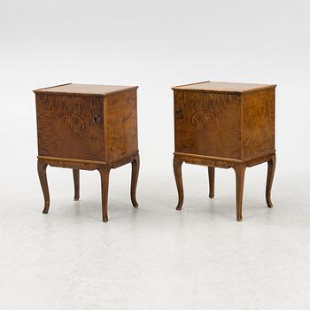 Bedside tables, a pair, 1920s-30s.