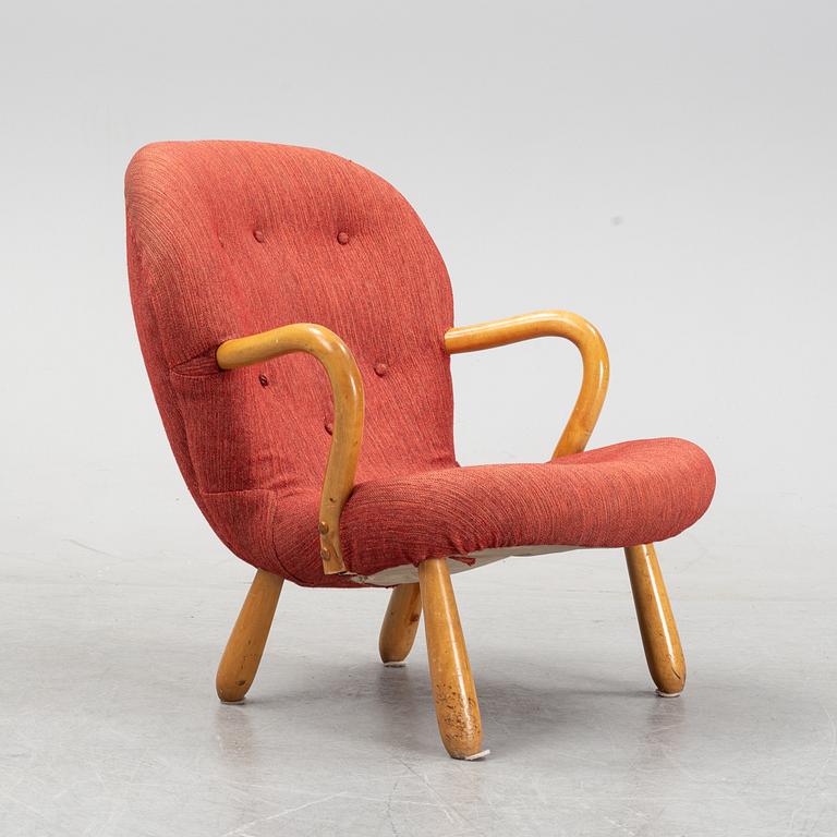 Fåtölj, Swedish Modern, "Clam Chair" eller "Muslingestol", 1940-50-tal.