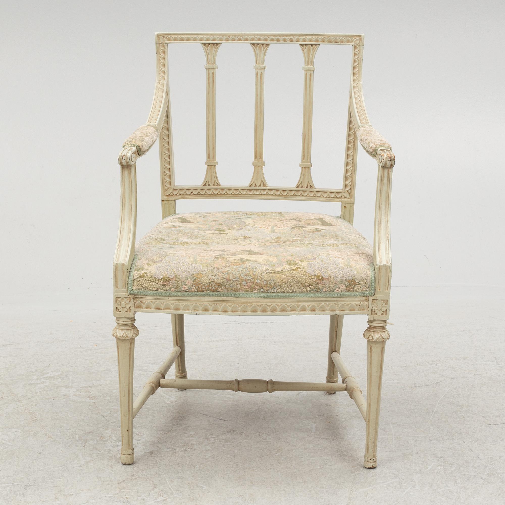 Armchair, by Johan Erik Höglander (master in Stockholm 1777-1813), Late Gustavian.