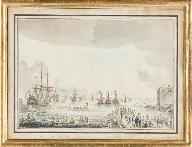 JOHAN PETER CUMELIN, four hand cloured etchings.